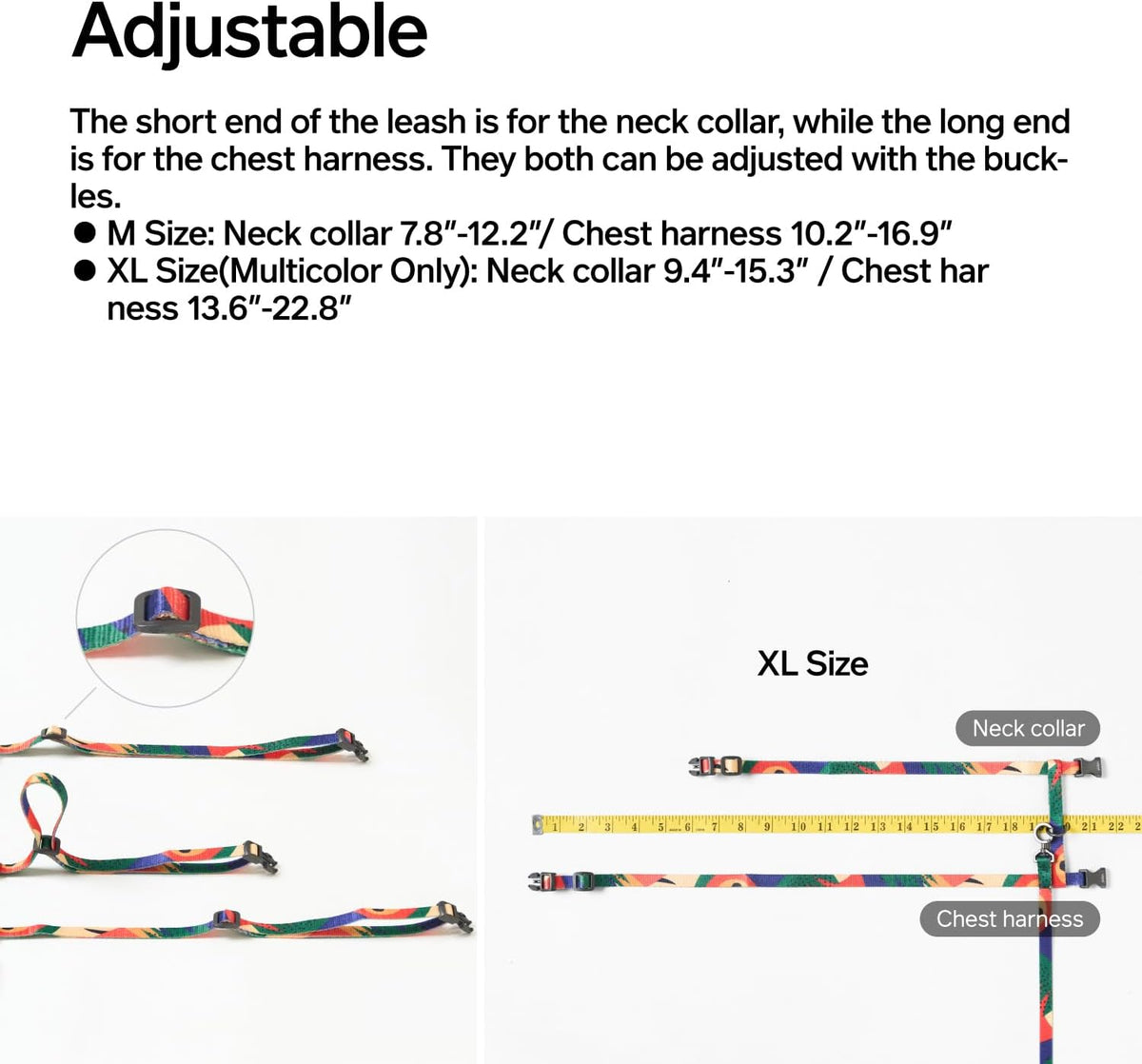 pidan Cat Harness and Leash Set - Multicolor / M - image 2