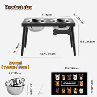 Metal Raised Dog Bowl Stand for Large and Medium Dogs - Height-10inch / Black-L - image 2