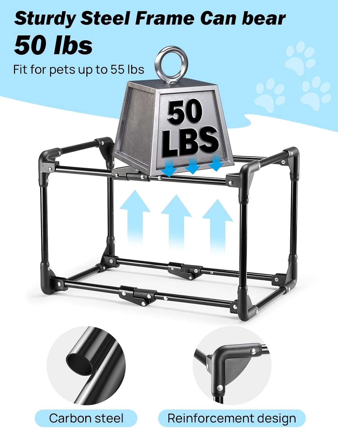 JOYTUTUS Collapsible Dog Crate - 32"L x 23"W x 23"H - image 3