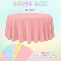 4Pcs Pastel Tablecloths, Mix Color Plastic Tablecloth Disposable Rectangle Table Covers for Baby - Pastel Round / 12pcs - image 2
