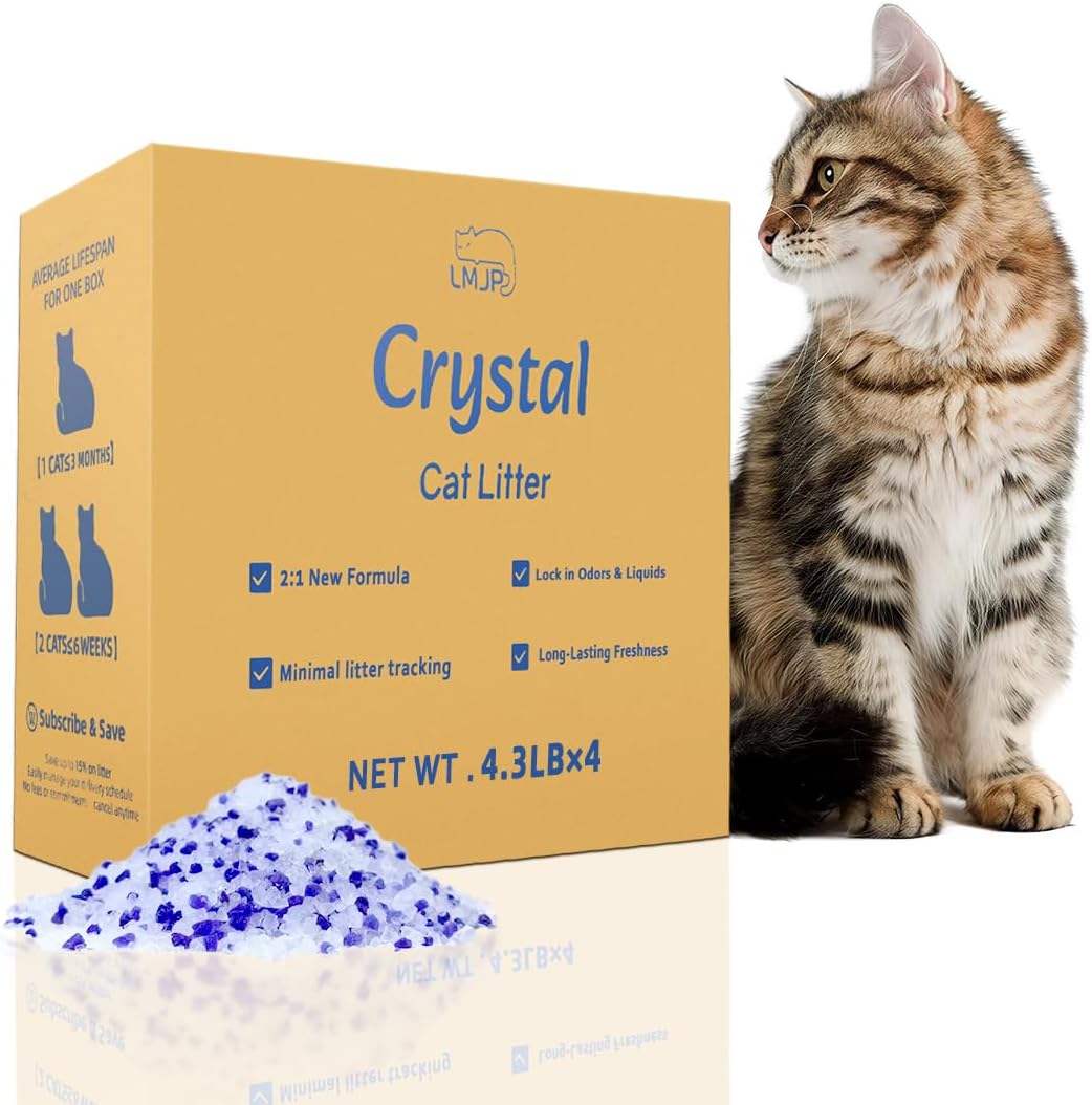 Crystal Cat Litter for Long-Lasting Odor Control, Non-Clumping - 17.2 lb / Classic