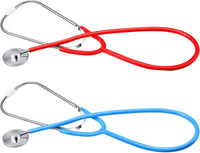 meekoo 2 Pack Kids Stethoscope Toy Halloween Cosplay Costume - Blue,Red