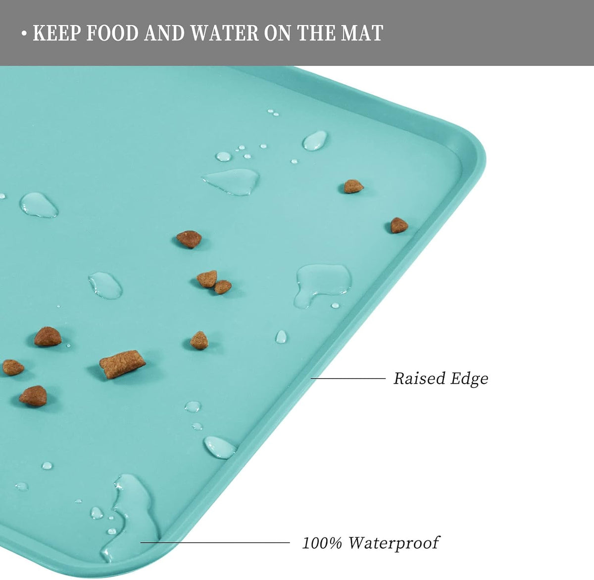 Reopet Silicone Pet Feeding Mat - Teal / 22" x 14" - image 2