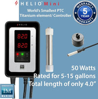 Innovative Marine Helio PTC Smart Heater - Titanium Reef Aquarium Heating System with Smart Solid State Ceramic Chip Technology (50 Watt)