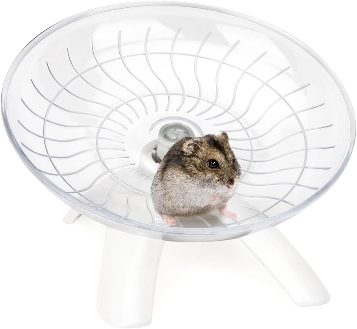 Hamster Wheel Flying Saucer Silent Exercise Wheel Running Wheel - White