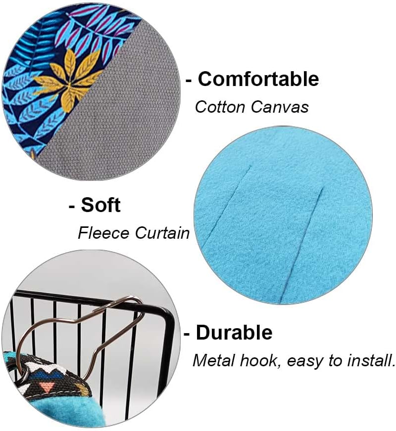 RIOUSSI Guinea Pig Hideout Hideaway Corner Fleece Toys Cage - Blue Leaves / Triangle - image 3