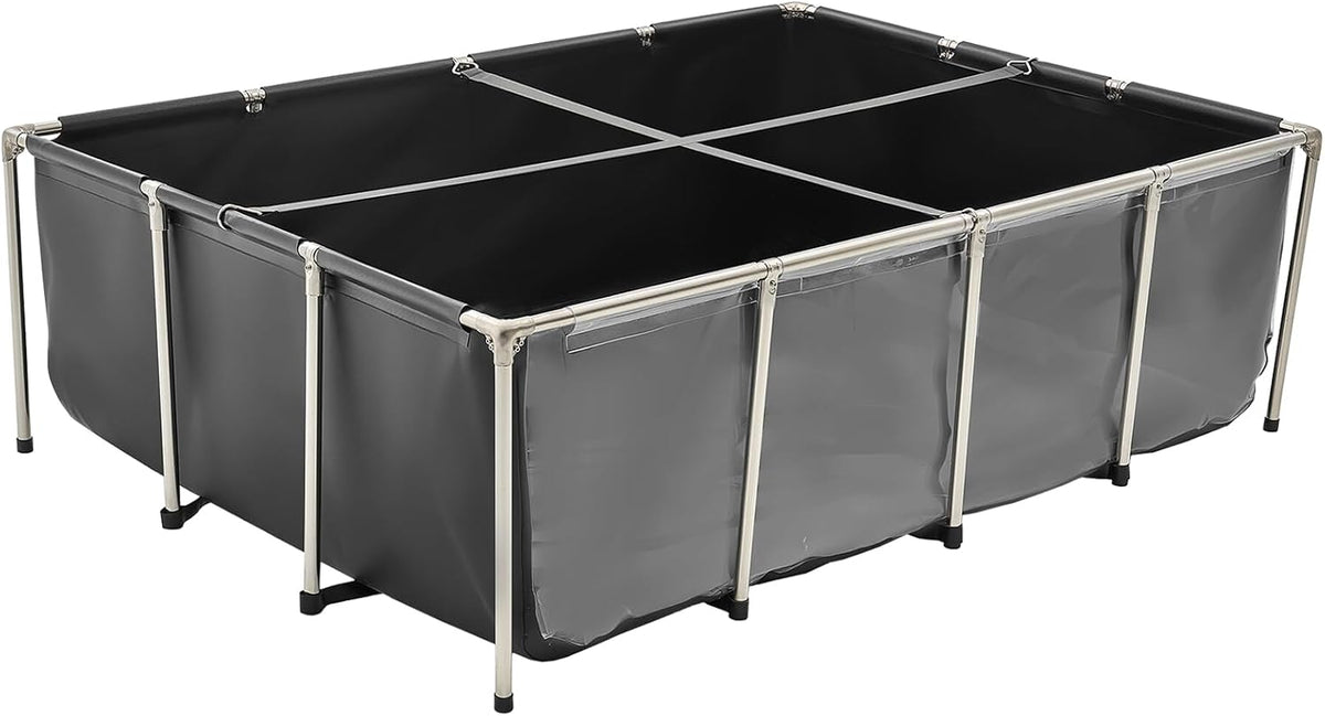 VEVOR Canvas Fish Pond, Turtle Pond - Black / 470 Gal /78.7x55x23.6 in / With Clear Panel - image 4