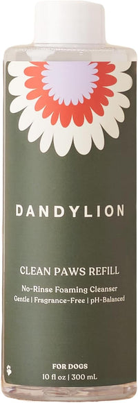 Dandylion Clean Paws Value Set – No‑Rinse Foaming Paw Cleaner with Built‑in Brush + 10 fl oz Refill