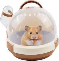 Hamster Carrier Cage Portable Cages Small Animals Carry Travel Case - 【Brown】