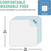 Washable Pee Pad for Dogs - Blue & Green / 34" x 36" (4 Pack) - image 3