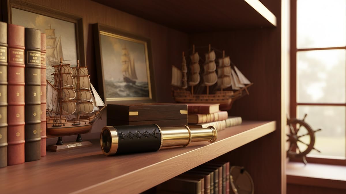 THOR INSTRUMENTS 6" Brass Pirate Telescope with Wooden Box - image 2