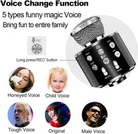 Microphone for Kids, Voice Changing Karaoke Micorphones Boys Girls Gifts for Kids Party Singing - Black - image 3