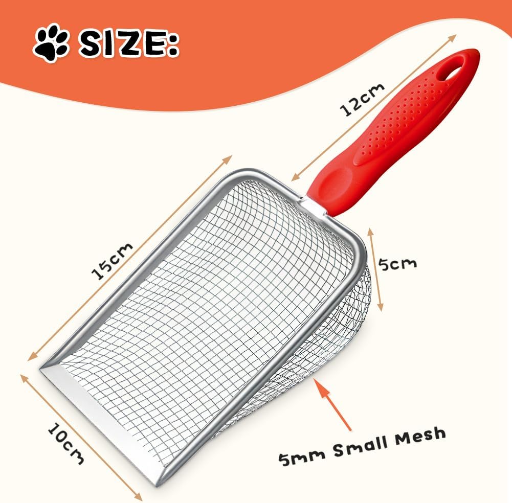 Cat Litter Scoop, Sturdy Litter Cleaner Corner Shovel - 1 pcs / Red - image 2
