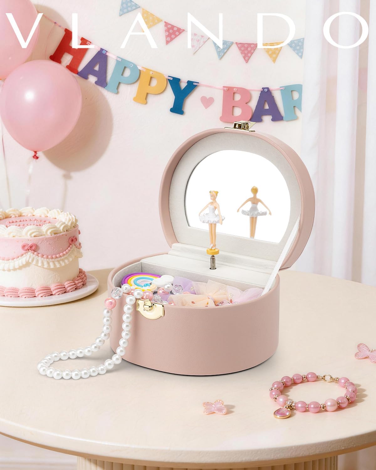 VLANDO Musical Jewelry Box for Girls - D.Pink - image 2