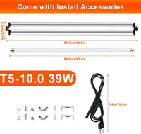 8W T5 10.0 UVB Reptile Light Fixture 12" - Fixture Black / 39W 34 Inch - image 4