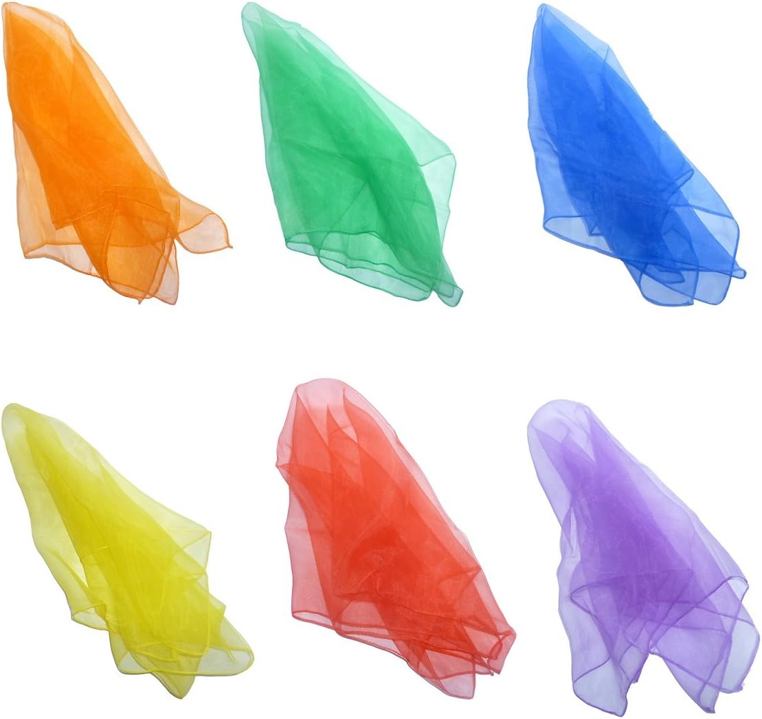 Hoerev pack of 6 colorful dancing and juggling scarves, 24 x 24 inch - view 2