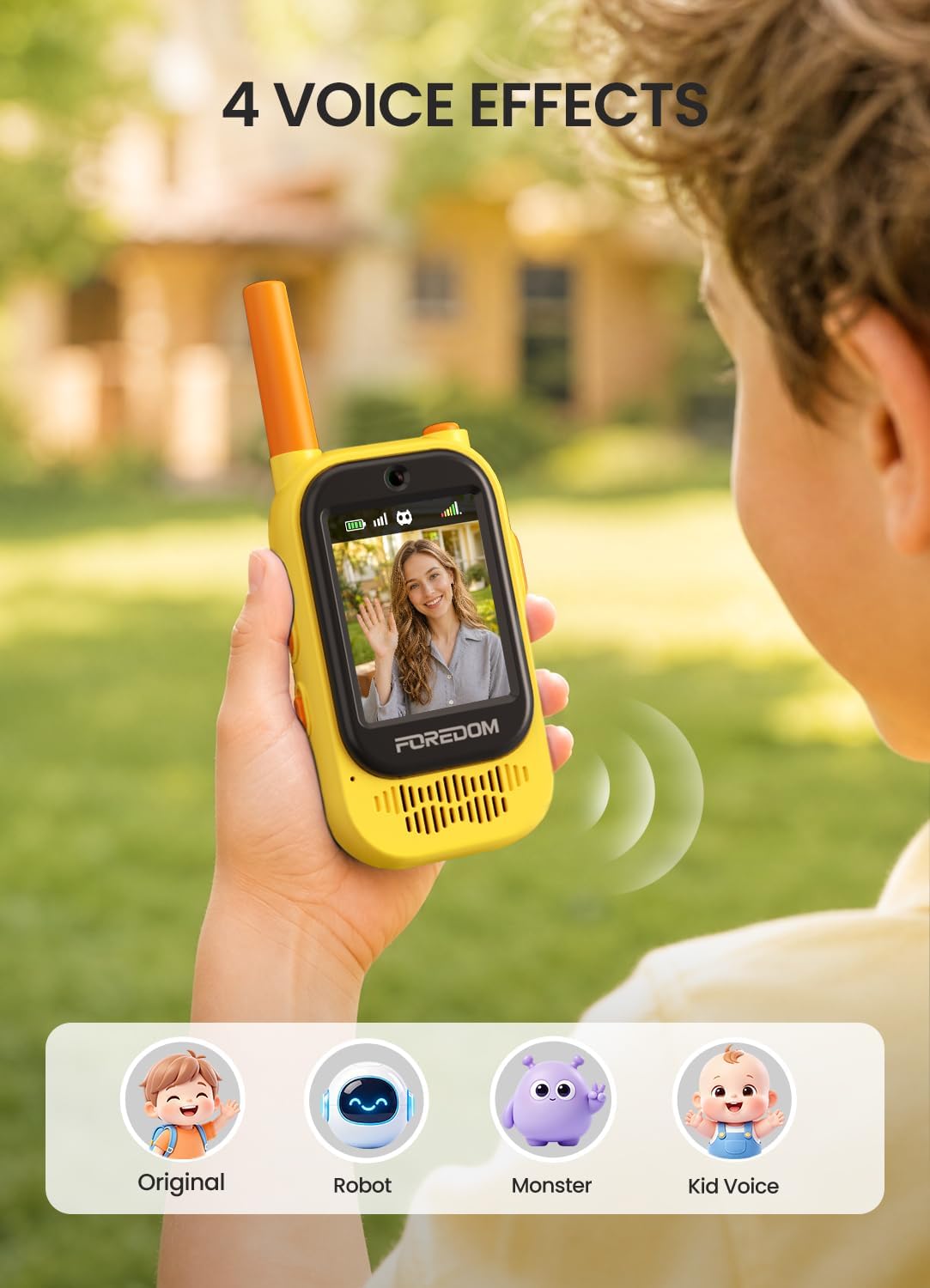 FOREDOM video walkie talkies for kids with HD screens, 2-pack - view 8