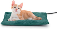 Outdoor Cat Heating Pad, 15.7" x 11.8", 30W, Grey – Essentials for Cats - Green / 15.7"L x 11.8"W