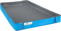 Paw Inspired Critter Box Washable Cage Liner, Reversible Fleece Bedding with Raised Sides for Guinea Pigs and Other Small Animals (C&C 2x4 (14" Grids), Gray/Blue)