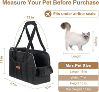 Dog Purse Carrier for Small Dogs Cats Rabbits Up to 12lbs - Black - image 2