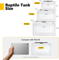 HELIME Reptile Tank 7 Piece Starter Kit with Escape Proof Locking Lid - Small(12x7x9IN) - image 2