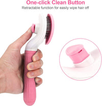 Cat Brush for Shedding, Skin Friendly Self-Clean Dog Slicker Brush – Essentials for Cats - Pink - image 3