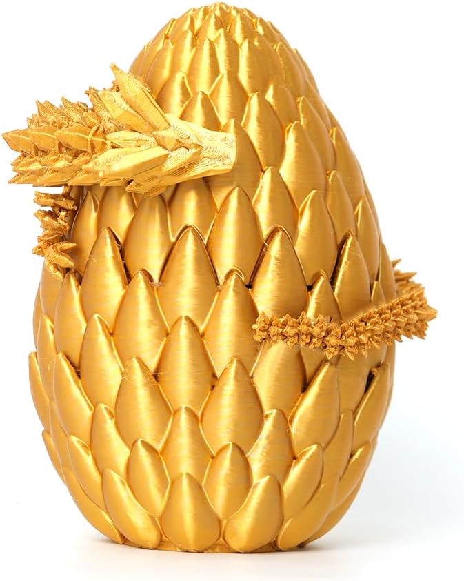 3D Printed Dragon Egg, Large 12" for Kids, Dragon Lovers - Gold