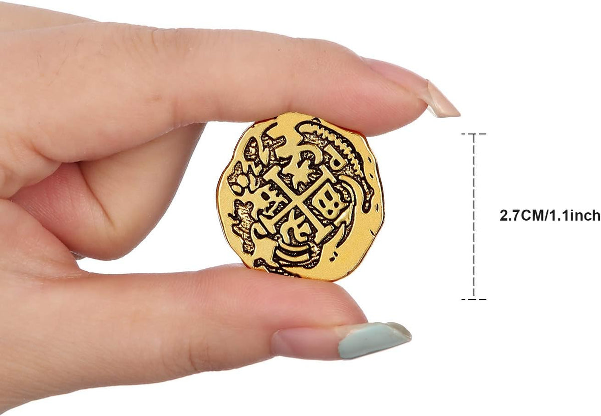 Hicarer metal pirate coins, 35 Spanish doubloon replicas in bronze, gold and silver - view 9