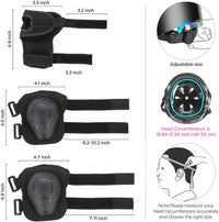 DaCool Kids Bike Helmet Set Skateboard Knee Pads - 3-Black - image 4