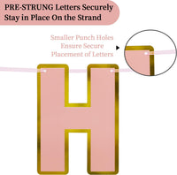 Pre-Strung Happy Birthday Banner - Rose Gold - image 4