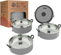 Healthy Human Travel Pet Bento Bowls - 4-Bowl Set / Gray
