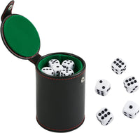 GWHOLE leather dice cup with soft lining and 10 transparent 16mm dice - view 3