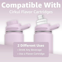 Chill Oasis Water Bottle | Compatible With Popular Flavor Cartridges | BPA Free, Leak Proof, Double-Walled Vacuum Insulated Stainless Steel, and Dishwasher Safe | Cold for 24 Hours (Lavender, 12oz)