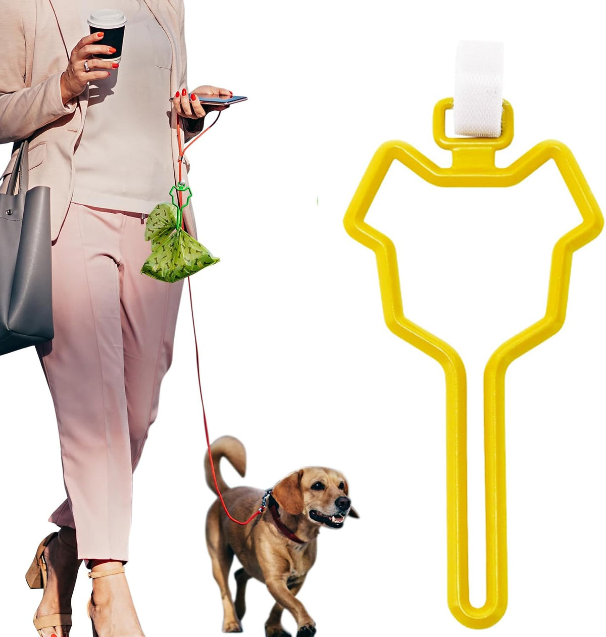 Dalzom 2Pcs Dog Poop Bag Holder - Yellow