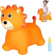 INPANY Bouncy Bull, Cow Hopper for Cowboys, Kid Gifts Toy - Orange Lion