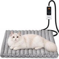 BurgeonNest Cat Heating Pad, Indoor Heated Cat Bed - Grey / M: 18 x 16 inches