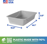 Petmate Basic Open Plastic Cat Litter Pan, Gray - Blue Mesa/ Mouse Gray / Small - image 3