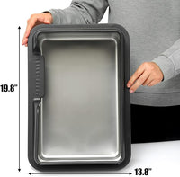 Kichwit Stainless Steel Cat Litter Box with High Sides Easy to Clean, Smooth Surface, Rust Resistant, 19.8" x 13.8" x 10" (with Lid)