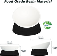 17 oz Raised Cat Food Bowls, Adjustable-Angle Pet Bowls - Milky White, Black - image 4