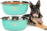 Large Dog Water Bowl 2 Pack, Aqua - Aqua - 2 Pack / 1 Gallon - L (50-100lb breed))