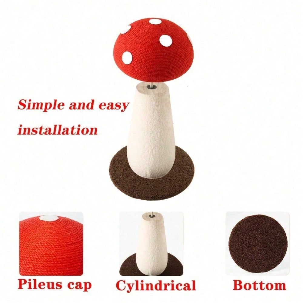 Mushroom Cat Scratching Post Unique Design, Sisal Wrapped, Ideal For Medium And Small Cats, No Assembly Required Cat Stu