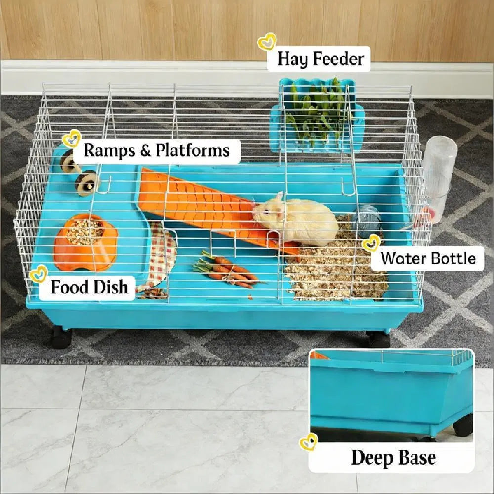 Small Animal Cage, Rolling Bunny Cage, Guinea Pig Cage
