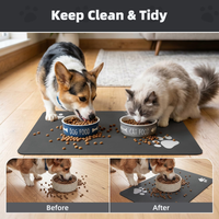 Pet Feeding Mat-Absorbent Dog Mat For Food And Water Bowl No Stains Easy Clean Dog Food Mat-Quick Dry Water Dispenser Pu