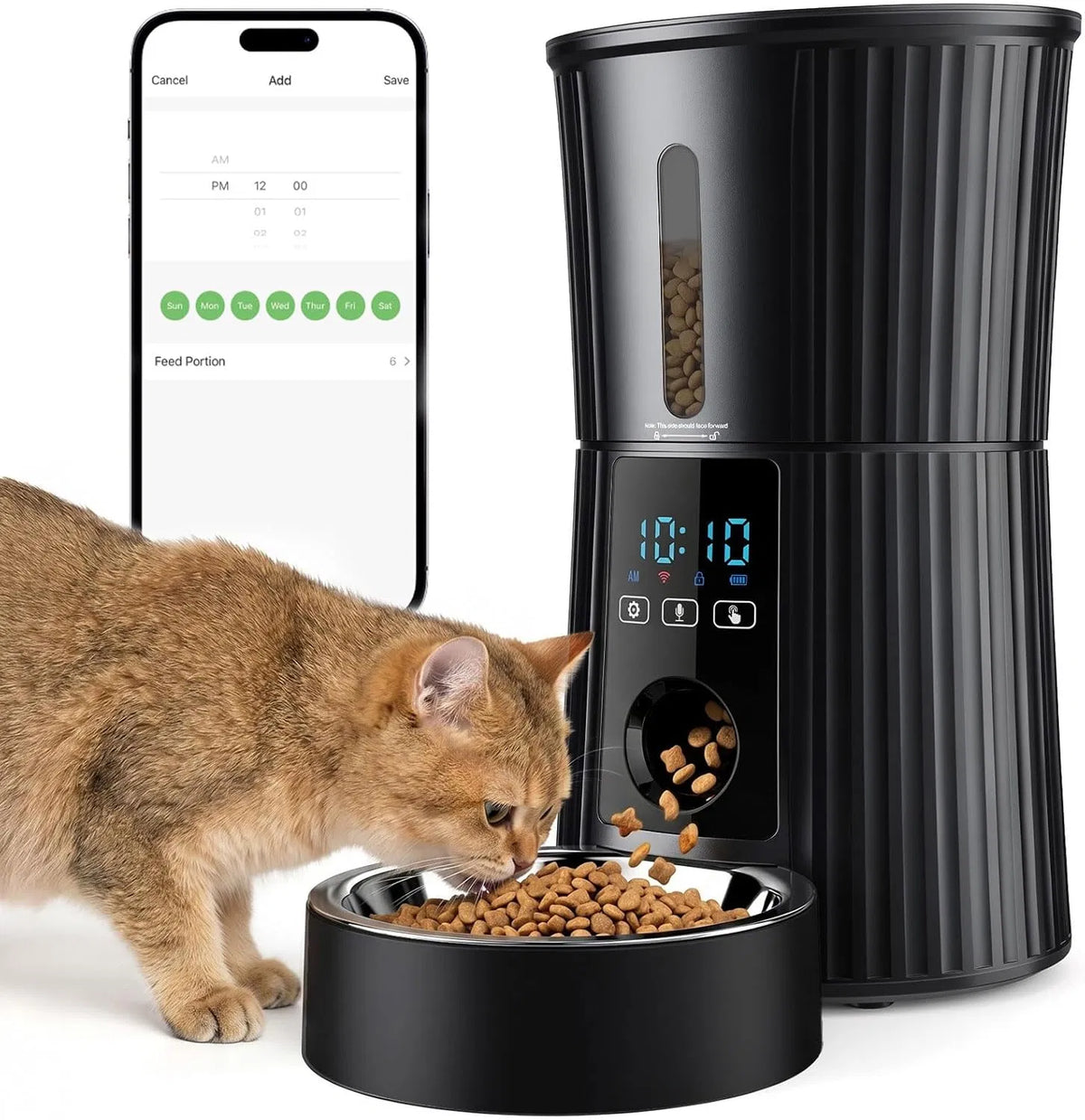 Intelligent feeder, equipped with WiFi application control function, a 4-liter capacity intelligent pet food dispenser s
