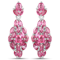 4.12 Carat Genuine Ruby .925 Sterling Silver Earrings