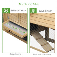 59" Small Wooden Chicken coop Hen House Poultry Cage for Outdoor Backyard with 2 Doors, Nesting Box and Removable Tray, 