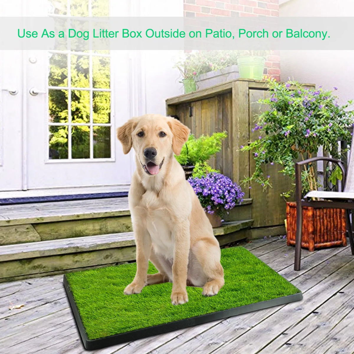 25"×20" Dog Toilet Indoor Puppy Training Pad, Dog Potty Pet Training Grass Mat, Removable Waste Tray for Easier Clean Up