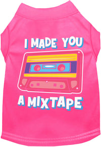Fun Retro Cat or Dog Shirt for Pets "Made You a Mixtape"
