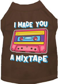 Fun Retro Cat or Dog Shirt for Pets "Made You a Mixtape"
