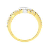 10K Two Tone Color 5/8 Cttw Diamond Kite and Twist Shank Ring (H-I Color,SI2-I1 Clarity)